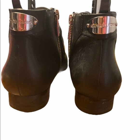 Michael Kors Ankle Strip & Zip Leather Boots Black - Picture 2 of 7